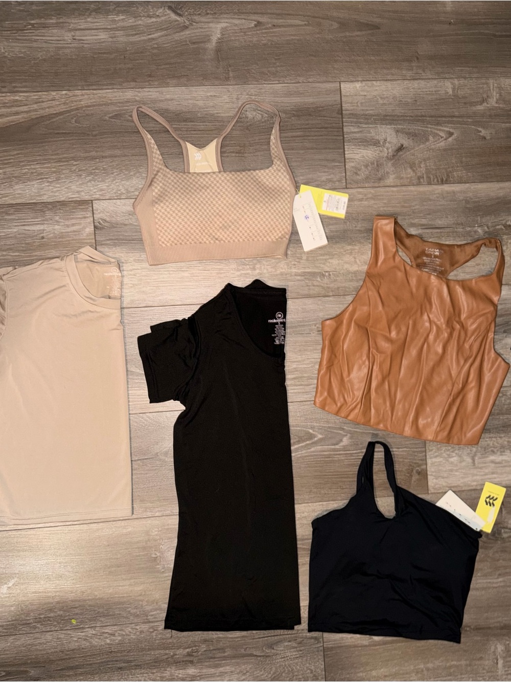 Tan and Black Active Tops Bundle